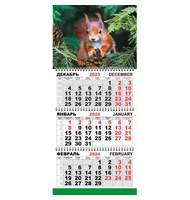 Календарь настенный 3-х блочный Трио Стандарт,2024, 295х710, Белочка 