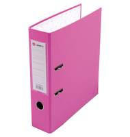 Папка-регистратор Lamark PP 80мм розовый, металл.окантовка, карман
