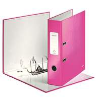 Папка-регистратор Leitz WOW, картон, 80 мм, розовый