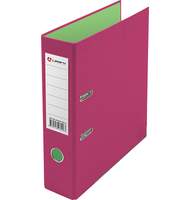 Папка-регистратор Lamark PVC 75мм 2-х стороннее покрытие, розовый/св.зеленый, металлическая окантовка, карман, собранная