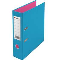 Папка-регистратор Lamark PVC 75мм 2-х стороннее покрытие, голубой/розовый, металлическая окантовка, карман, собранная