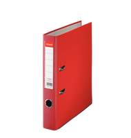 Папка-регистратор Esselte Economy, сверху пластик, внутри - картон, 50 мм, красный