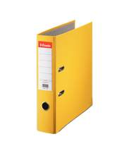 Папка-регистратор Esselte Economy, сверху пластик, внутри - картон, 75 мм, желтый