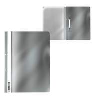 Папка-скоросшиватель с перфорацией пластиковая ErichKrause Glossy Ice Metallic, A4, серебряный 