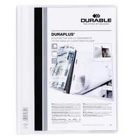 Папка-скоросшиватель DURABLE Duraplus, А4, с прозрачным верхним листом и карманом, белая