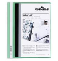 Папка-скоросшиватель DURABLE Duraplus, А4, с прозрачным верхним листом и карманом, зеленая