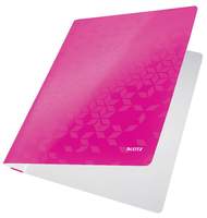 Папка-скоросшиватель Leitz WOW, А4, ламинированный картон, розовая