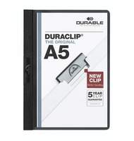 Папка с клипом Durable DuraClip plus до 30л, белая, А5