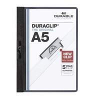 Папка с клипом Durable DuraClip plus до 30л, черная, А5