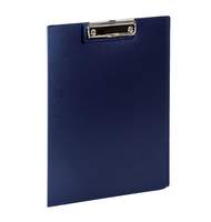 Папка-планшет STAFF, А4 (310х230 мм), с прижимом и крышкой, пластик, синяя, 0,5 мм