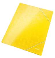Папка с 3-мя клапанами Leitz WOW, ламинированный картон, желтый глянцевый