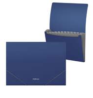Папка-картотека пластиковая ErichKrause Matt Classic, с 12 отделениями, A4, синий 