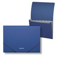 Папка-картотека пластиковая ErichKrause Matt Classic, с 6 отделениями, A4, синий 