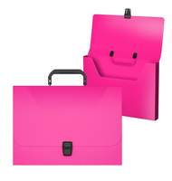 Портфель пластиковый ErichKrause Diagonal Neon, A4, розовый