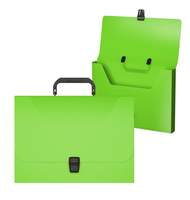 Портфель пластиковый ErichKrause Diagonal Neon, A4, зеленый