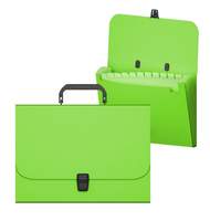 Портфель пластиковый ErichKrause Matt Neon, с 12 отделениями, A4, зеленый