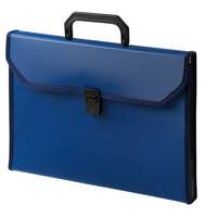 Папка-портфель 24 отделения, А4, пластик 0.80мм, синяя