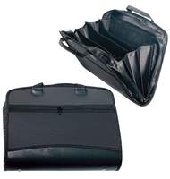 Папка-портфель пластиковая BRAUBERG А4+ (375х305х60 мм), 4 отделения, 2 кармана, на молнии, черный