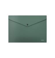Папка-конверт на кнопке пластиковая ErichKrause Diagonal Classic, непрозрачная, A4, зеленый 