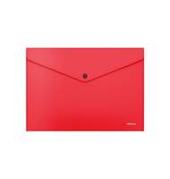 Папка-конверт на кнопке пластиковая ErichKrause Fizzy Classic, непрозрачная, A4, красный 