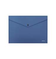 Папка-конверт на кнопке пластиковая ErichKrause Fizzy Classic, непрозрачная, А4, синий 