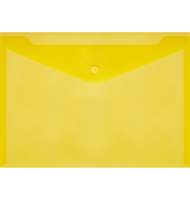 Папка-конверт с кнопкой Attache, А4, 180мкм, прозрачно-желтая