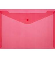 Папка-конверт с кнопкой Attache, А4, 180мкм, прозрачно-красная