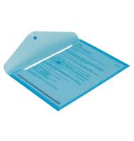 Папка-конверт с кнопкой Attache, А4, 180мкм, прозрачно-синяя