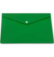 Папка-конверт с кнопкой непрозрачная, А5, 0,18мм, зеленая