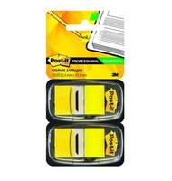 Закладки пластик 3M Post-it Index 680-YW2, 25мм*2*50л, желтые