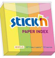 Набор самоклеящихся пастельных закладок из бумаги, 50х12, 4цв.*100л., STICK'N, HOPAX