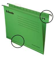 Папка подвесная Esselte Pendaflex Standart, А4, картон крафт, зеленый, 25 шт/уп