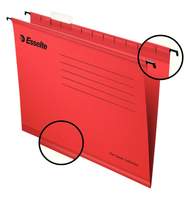 Папка подвесная Esselte Pendaflex Standart, А4, картон крафт, красный, 25 шт/уп