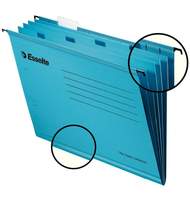 Папка подвесная Esselte Pendaflex с разделителями, А4+, картон крафт, синий, 10 шт/уп