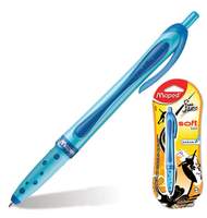 Ручка шариковая Maped Soft Ball, 1мм, автоматическая, синяя, в блистере