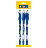 Набор ручек шариковых LINC GLISS 0,7 мм 3 шт синий блистер