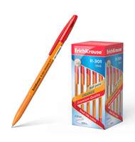 Ручка шариковая ErichKrause R-301 Orange Stick 0.7, цвет чернил красный
