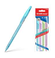 Ручка шариковая ErichKrause R-301 Spring Stick 0.7, цвет чернил синий (в пакете по 4 шт.)