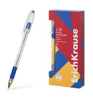 Ручка шариковая ErichKrause L-30 Gold Stick&Grip Classic 0.7, Super Glide Technology, цвет чернил синий 