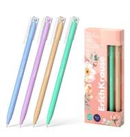 Ручка шариковая ErichKrause Slim Stick Pastel Bloom 0.7, цвет чернил синий 
