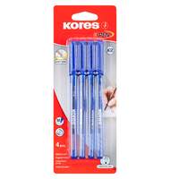 Ручка шариковая Kores К2, 0,7мм, 4шт/блистер, синяя