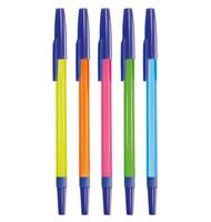 Ручка шариковая Стамм 049, 1мм, флю-корпус, синяя