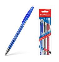 Ручка гелевая ErichKrause R-301 Original Gel Stick 0.5, цвет чернил: синий, черный, красный (в пакете по 3 шт.)