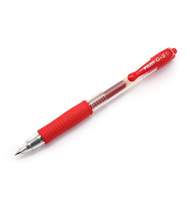 Ручка гелевая Pilot BL-G2-5-R G-2, 0,5мм, автомат, прозрачный корпус, с резиновым упором, красная