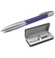 Ручка шариковая ScriNova Avanti, син. корпус с мат. серебром, черная