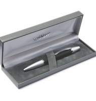 Ручка шариковая Scrinova Premium, черный корпус с матовым серебром, в подар. упак.