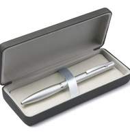 Ручка шариковая Scrinova Avanti, матовый серебристый корпус, в подар. упак.