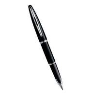 Ручка перьевая Waterman Carene (S0293970) Black ST (F) чернила: синий перо золото 18K посеребрение