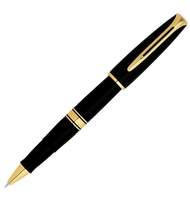 Ручка роллер Waterman Charleston 13007 T (S0701000) Black GT (F) чернила: черный латунь позолота 24К