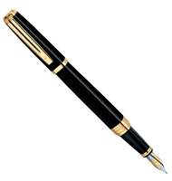 Ручка роллер Waterman Exception Slim (S0636990) Black GT (F) чернила: черный латунь позолота 23.3К
